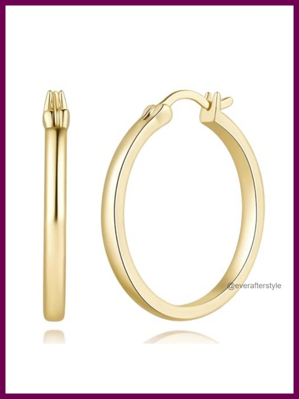 14K Gold Plated Hoop Earrings for Women Lightweight Hypoallergenic French Wire